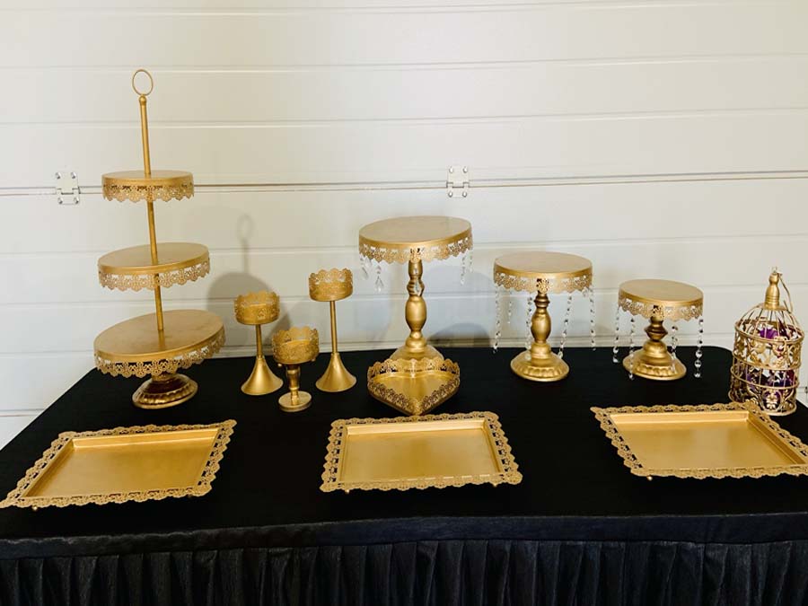 golden metal stand